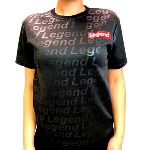 Streetwear Black shirt with embossed legend logoXL F